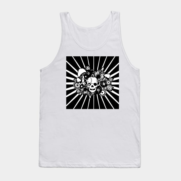 skull and mushrooms Tank Top by Drumming Beetle